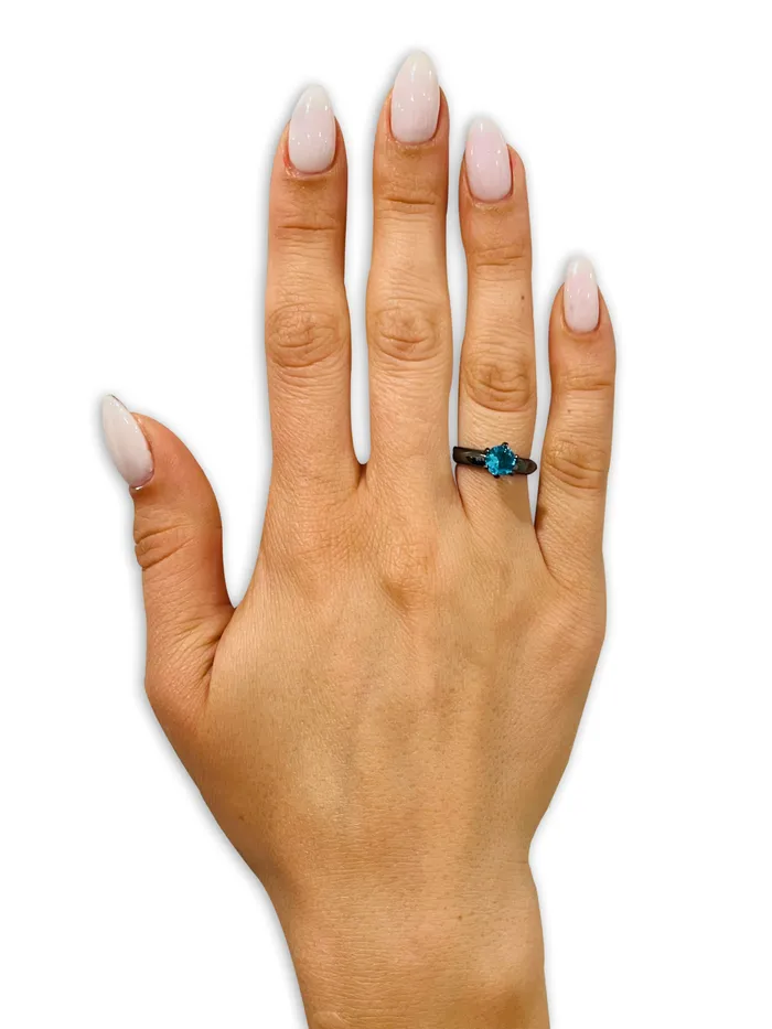 Rings Clean Casting Jewelry Solitaire Wedding Ring CZ Wedding Ring Black Wedding Ring Solitaire Ring Aquamarine