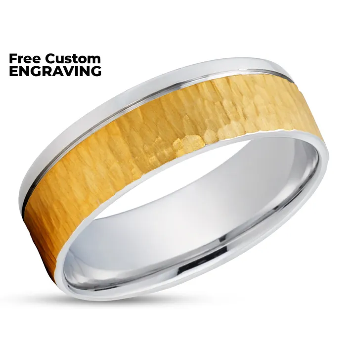 Rings Clean Casting Jewelry Yellow Gold Wedding Ring Hammered Wedding Ring 14k Gold Ring White Gold Band Unique