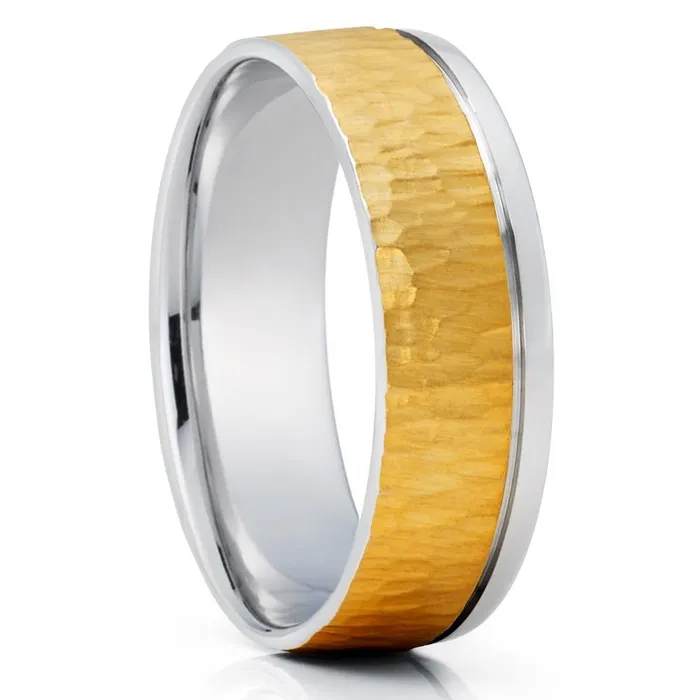 Rings Clean Casting Jewelry Yellow Gold Wedding Ring Hammered Wedding Ring 14k Gold Ring White Gold Band Unique