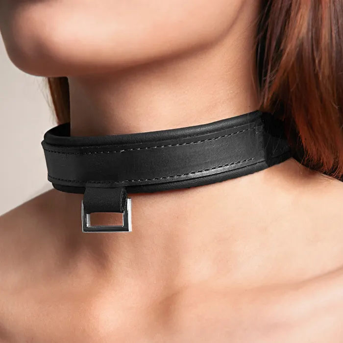 Rings Eternity Collars Leather Collar with Horizontal Ring