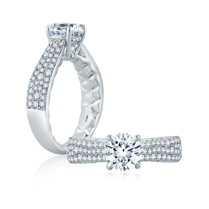 Rings International Diamond Center AJAFFE Seasons of Love Round Diamond Engagement Ring Setting 045 ctw