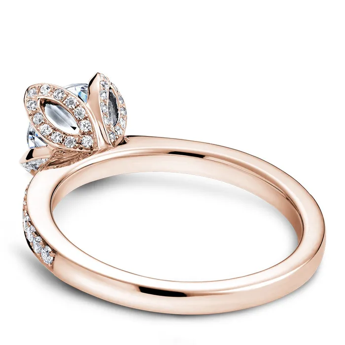 Rings International Diamond Center Noam Carver Rose Gold Diamond Engagement Ring Setting with Flower Crown 031 CTW