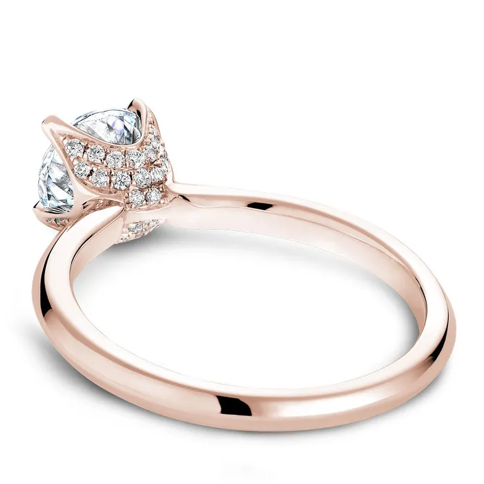 Rings International Diamond Center Noam Carver Rose Gold Solitaire Engagement Ring Setting with Diamond Crown 013 CTW