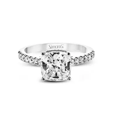 Rings International Diamond Center Simon G Cushion Cut Hidden Halo Engagement Ring Setting 035CTW