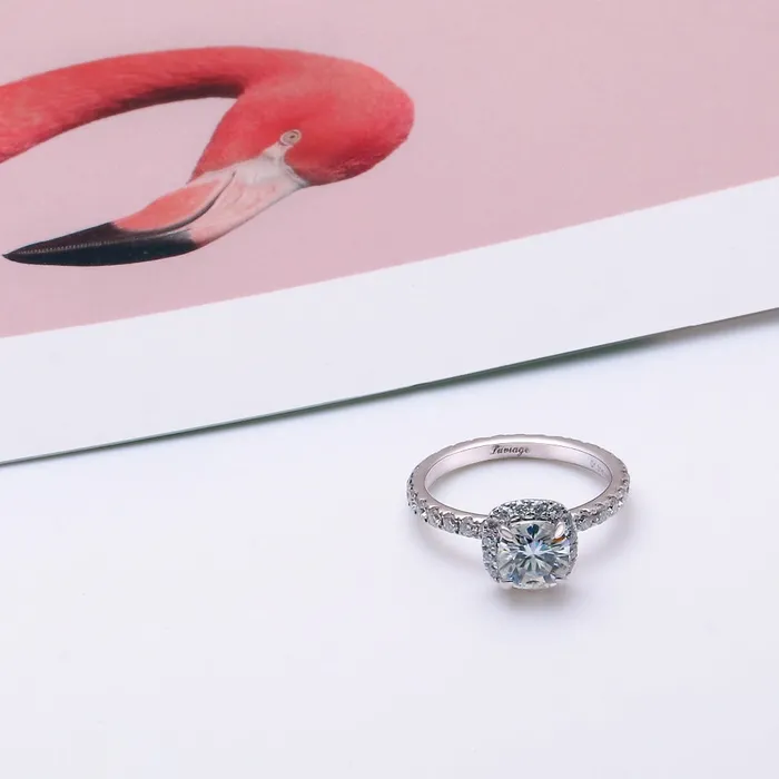 Rings Luxus Moissanite Rings Jewelry Engagement Ring 10k White Gold Halo Moissanite Ring 1ct Center Stone