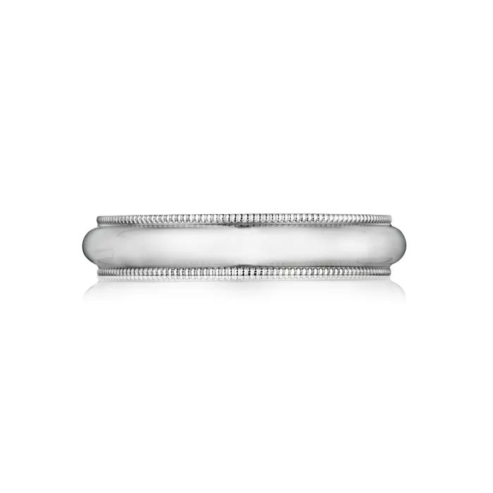 Rings Mens Comfort Fit with Milgrain 4mm Band SG Bridal