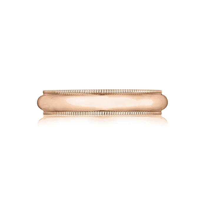 Rings Mens Comfort Fit with Milgrain 4mm Band SG Bridal