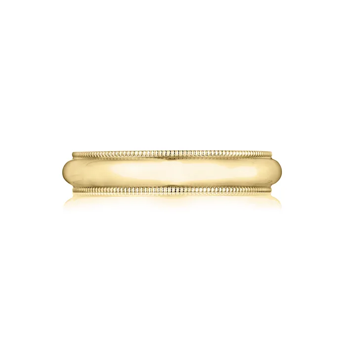 Rings Mens Comfort Fit with Milgrain 4mm Band SG Bridal
