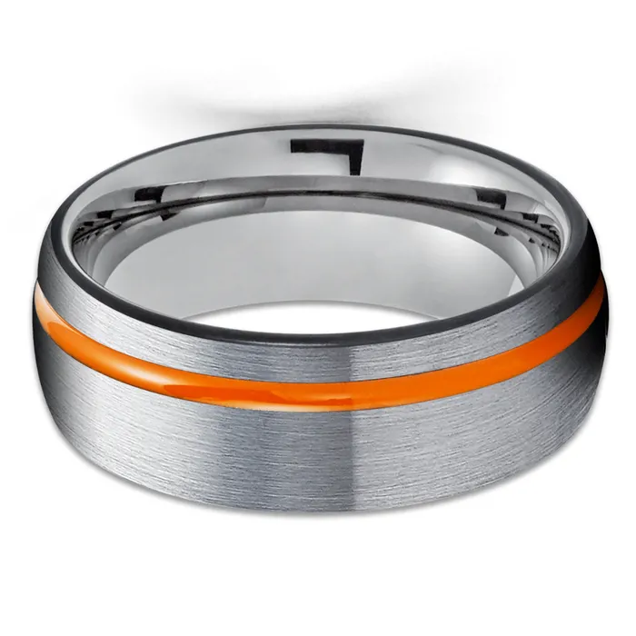 Rings Orange Tungsten Wedding Band Black Tungsten Wedding Ring Gray Tungsten Gunmetal Clean Casting Jewelry