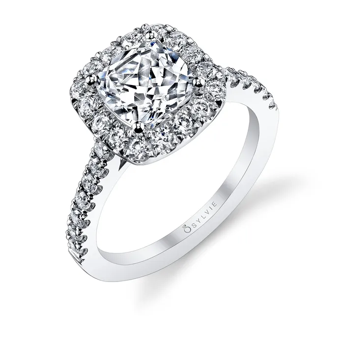 Rings Shop IDC estore Sylvie Jacalyn Classic Cushion Halo Engagement Ring Setting Rings Shop IDC estore Sylvie Jacalyn Classic Cushion Halo Engagement Ring Setting