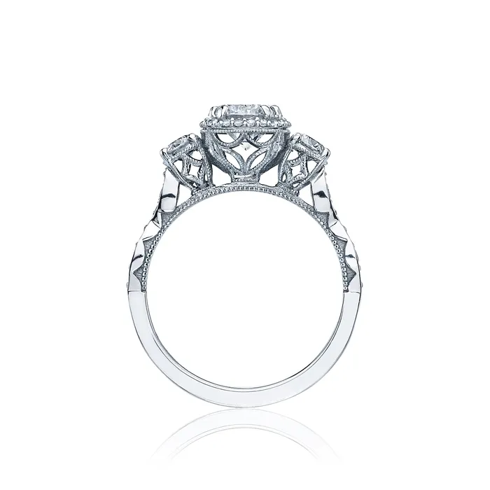 Rings Tacori 18k White Gold Dantela Round Diamond Engagement Ring Setting 06 CTW International Diamond Center