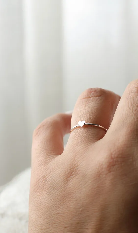 Rings TheLittleCatholic Heart Ring in Sterling Silver