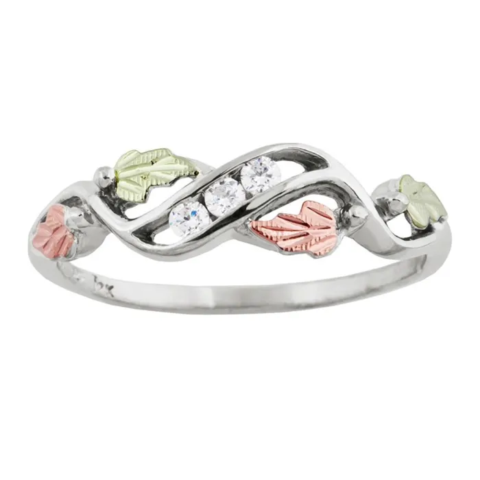Rings TR Jewelry Concepts Black Hills Gold Sterling Silver Cubic Zirconia Band Rings TR Jewelry Concepts Black Hills Gold Sterling Silver Cubic Zirconia Band