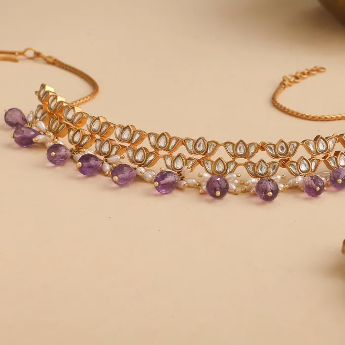 Rings Varija Jadau Amethyst Silver Choker SILVER
