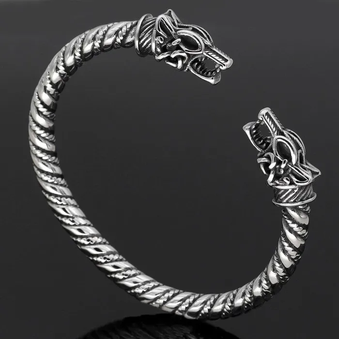 Rings VikingStore Wolf Head Twisted Viking Arm Ring
