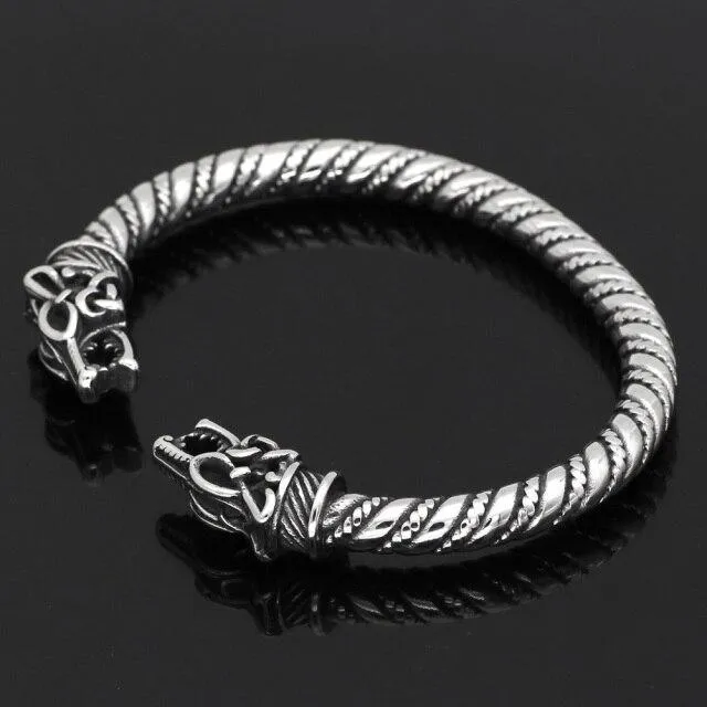 Rings VikingStore Wolf Head Twisted Viking Arm Ring
