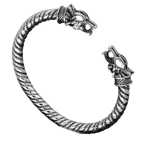 Rings VikingStore Wolf Head Twisted Viking Arm Ring