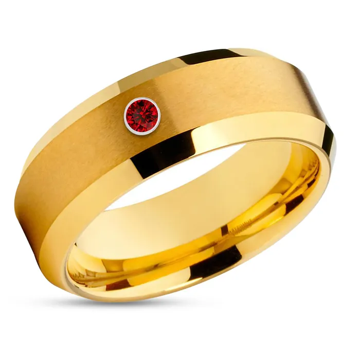 Ruby Wedding Band Tungsten Wedding Ring Yellow Tungsten Wedding Ring Wedding Band Clean Casting Jewelry Rings Ruby Wedding Band Tungsten Wedding Ring Yellow Tungsten Wedding Ring Wedding Band Clean Casting Jewelry Rings