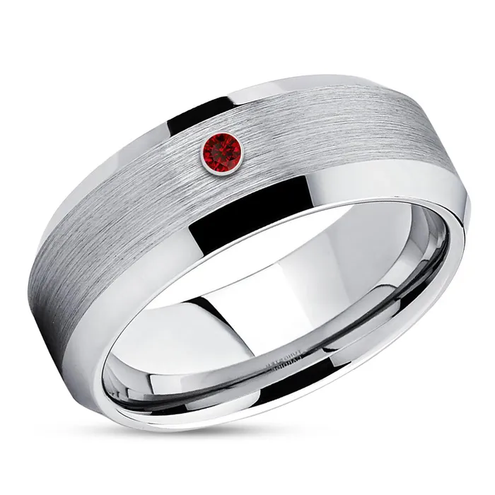 Ruby Wedding Ring Silver Tungsten Ring Tungsten Wedding Band Wedding Ring Clean Casting Jewelry Rings Ruby Wedding Ring Silver Tungsten Ring Tungsten Wedding Band Wedding Ring Clean Casting Jewelry Rings