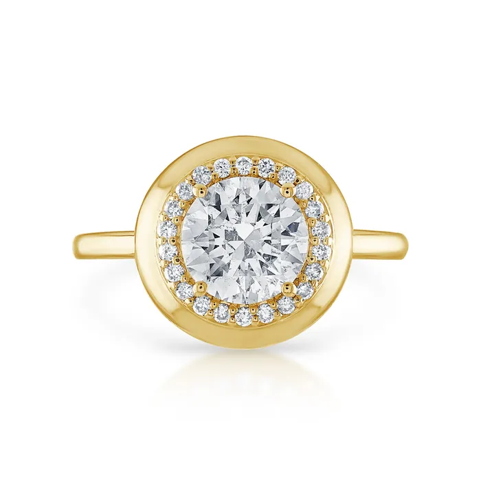 SG Bridal Rings Round Diamond Button Engagement Ring