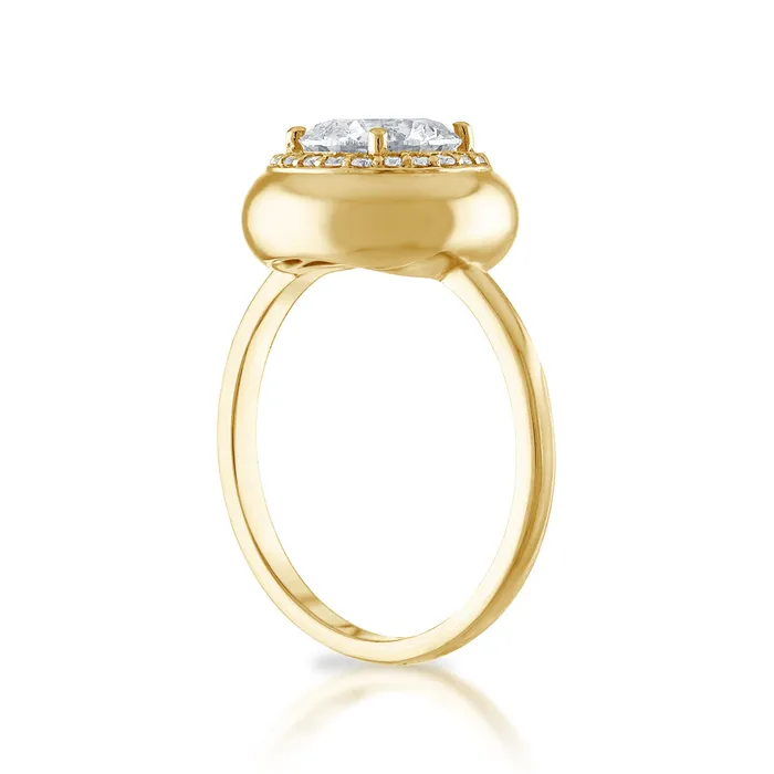 SG Bridal Rings Round Diamond Button Engagement Ring