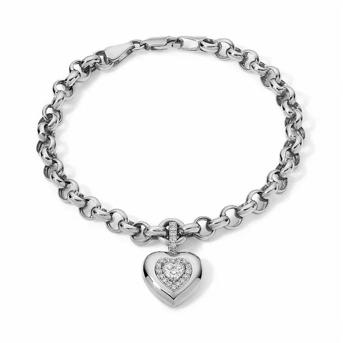 SG Fine Bracelets Mini Diamond Heart Button Bracelet