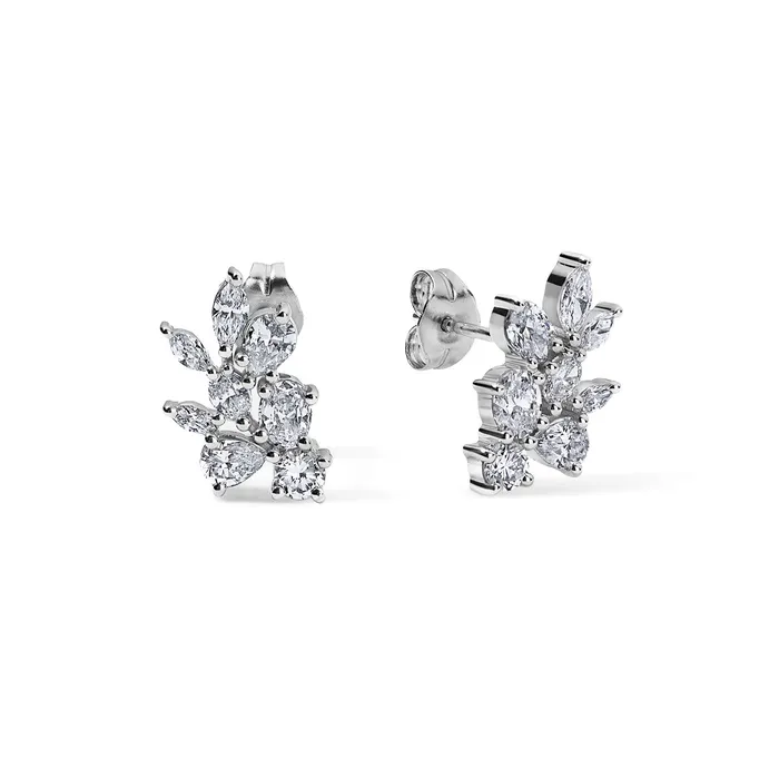 SG Fine Mixed Shape Diamond Cluster Earrings Earrings
