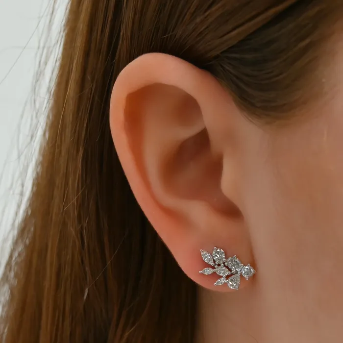 SG Fine Mixed Shape Diamond Cluster Earrings Earrings