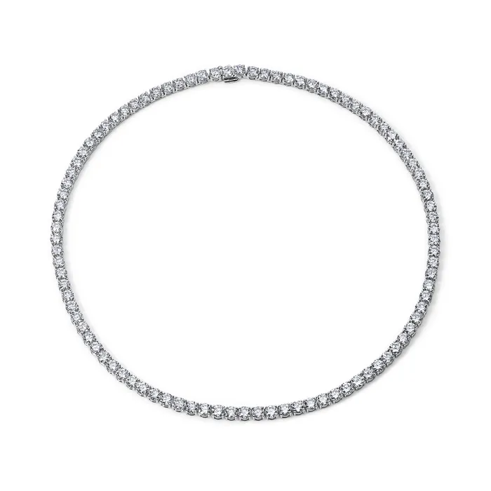 SG Fine Necklaces 28CT Round Diamond Tennis Necklace