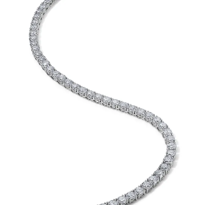 SG Fine Necklaces 28CT Round Diamond Tennis Necklace