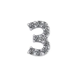 SG Fine Slider Number 3 Charm Charm Necklaces