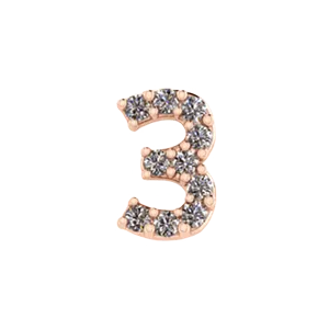 SG Fine Slider Number 3 Charm Charm Necklaces