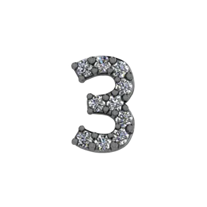 SG Fine Slider Number 3 Charm Charm Necklaces
