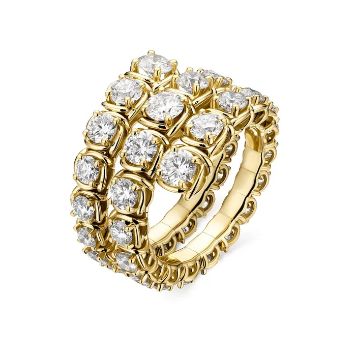 Shop IDC estore Rings A Link Abbracci 420 ctw Three Row Diamond Wrap Ring 18K Gold Shop IDC estore Rings A Link Abbracci 420 ctw Three Row Diamond Wrap Ring 18K Gold