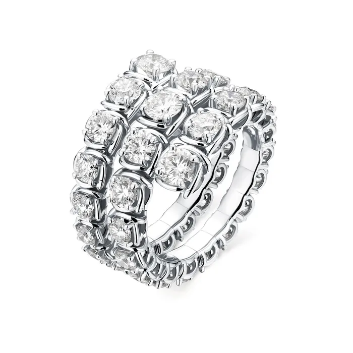 Shop IDC estore Rings A Link Abbracci 420 ctw Three Row Diamond Wrap Ring 18K Gold Shop IDC estore Rings A Link Abbracci 420 ctw Three Row Diamond Wrap Ring 18K Gold