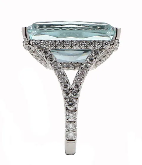 Shop IDC estore Rings Aquamarine and Diamond Fashion Ring