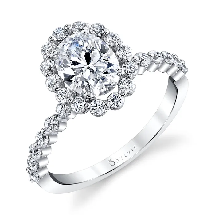 Shop IDC estore Rings Sylvie Athena Classic Halo Single Prong Engagement Ring Setting Shop IDC estore Rings Sylvie Athena Classic Halo Single Prong Engagement Ring Setting