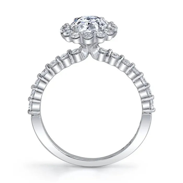Shop IDC estore Rings Sylvie Athena Classic Halo Single Prong Engagement Ring Setting
