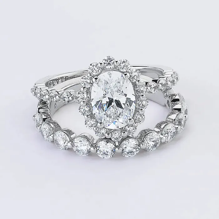 Shop IDC estore Rings Sylvie Athena Classic Halo Single Prong Engagement Ring Setting