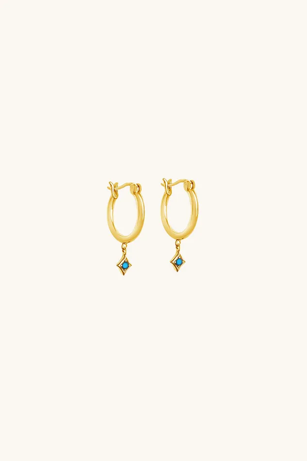Sierra Winter Jewelry Earrings Lone Star Hoop Earrings Turquoise