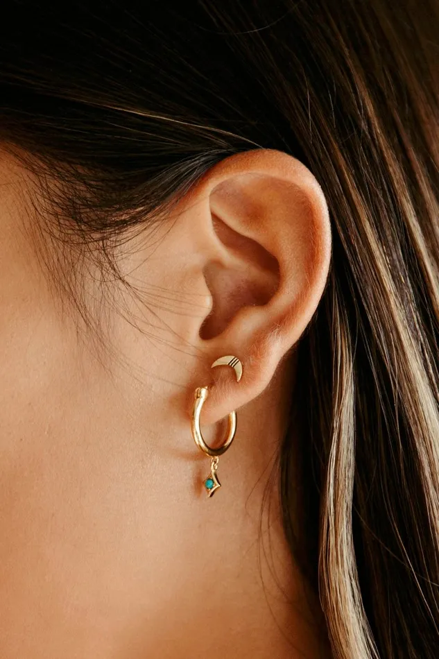 Sierra Winter Jewelry Earrings Lone Star Hoop Earrings Turquoise