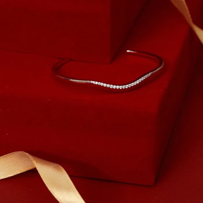 SILVER Bracelets Waves of Elegance CZ Silver Bracelet