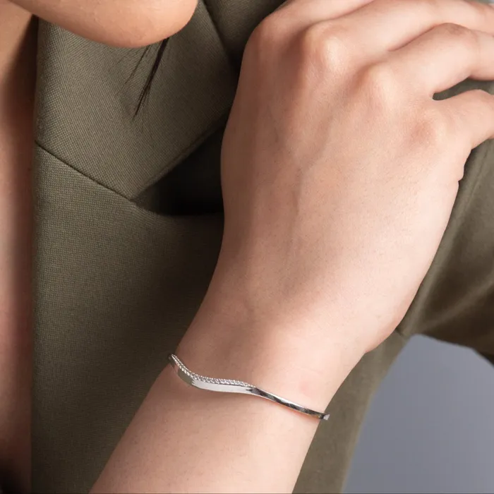 SILVER Bracelets Waves of Elegance CZ Silver Bracelet