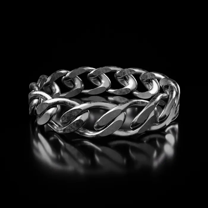 Silver Chain Ring Fashion Jewelry by Yordy Rings