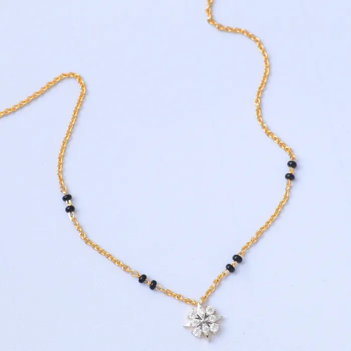 SILVER Charm Necklaces Elegant Charm CZ Silver Mangalsutra