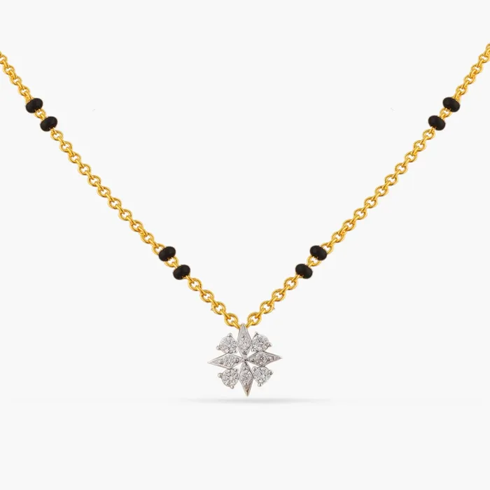 SILVER Charm Necklaces Elegant Charm CZ Silver Mangalsutra