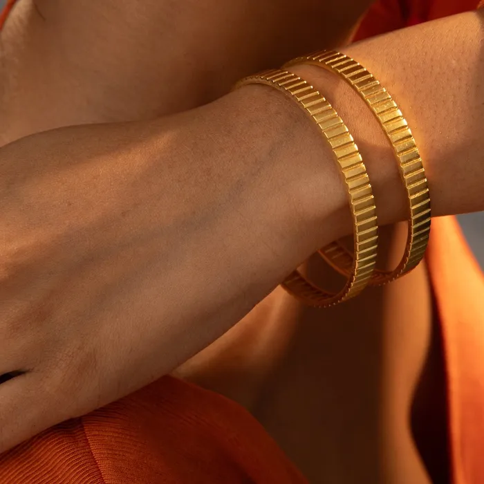SILVER Dune Ridges Silver Bangles Rings