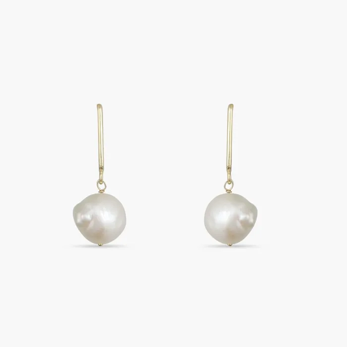 SILVER Earrings Classic Pearl Gold Plated Drop Silver Earrings