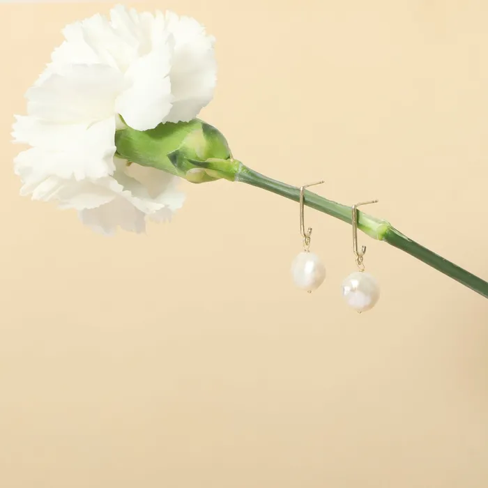 SILVER Earrings Classic Pearl Gold Plated Drop Silver Earrings