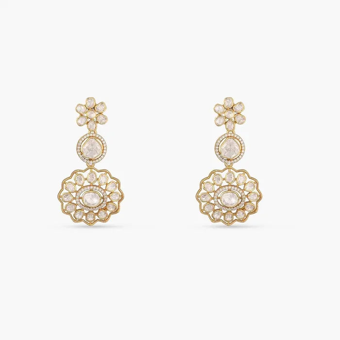 SILVER Earrings Flora Moissanite Silver Drop Earrings